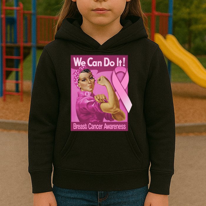 We Can Do It Fight Breast Cancer Kids Hoodie