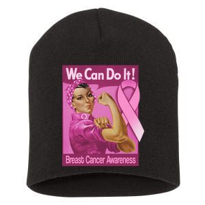 We Can Do It Fight Breast Cancer Short Acrylic Beanie