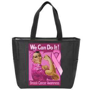 We Can Do It Fight Breast Cancer Zip Tote Bag