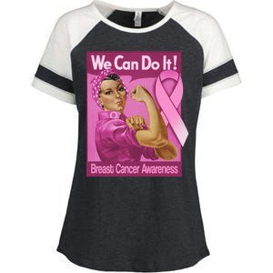 We Can Do It Fight Breast Cancer Enza Ladies Jersey Colorblock Tee