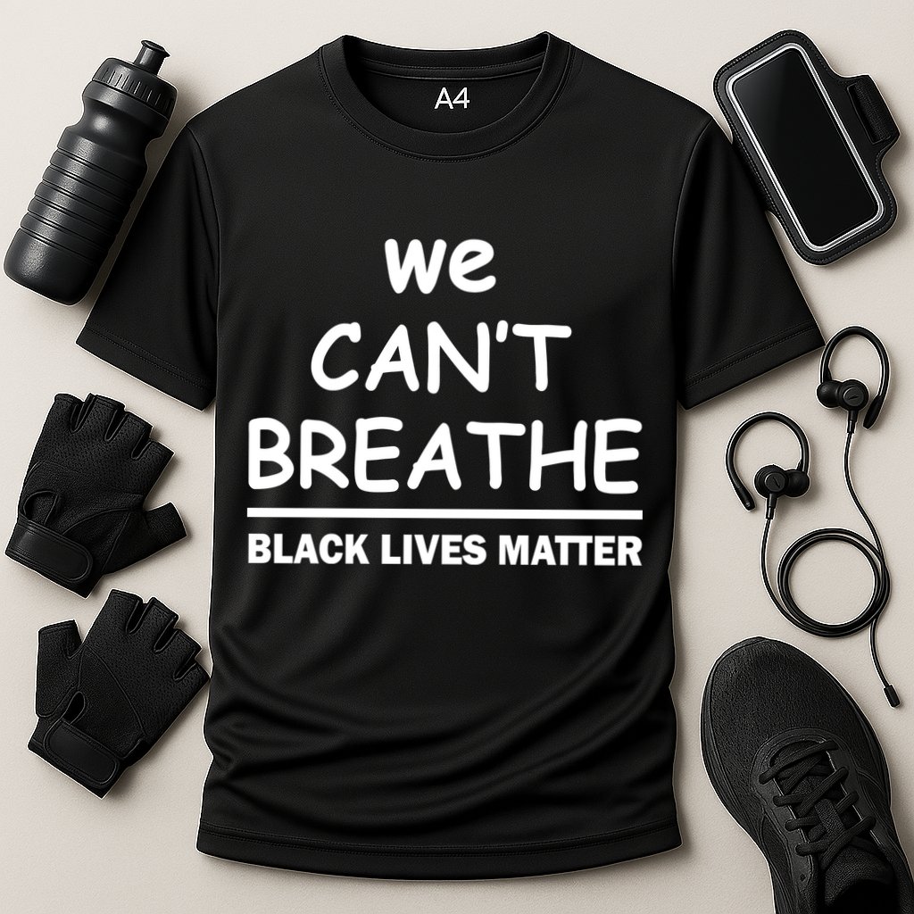 We Can't Breathe Black Lives Matter Cooling Performance Crew T-Shirt