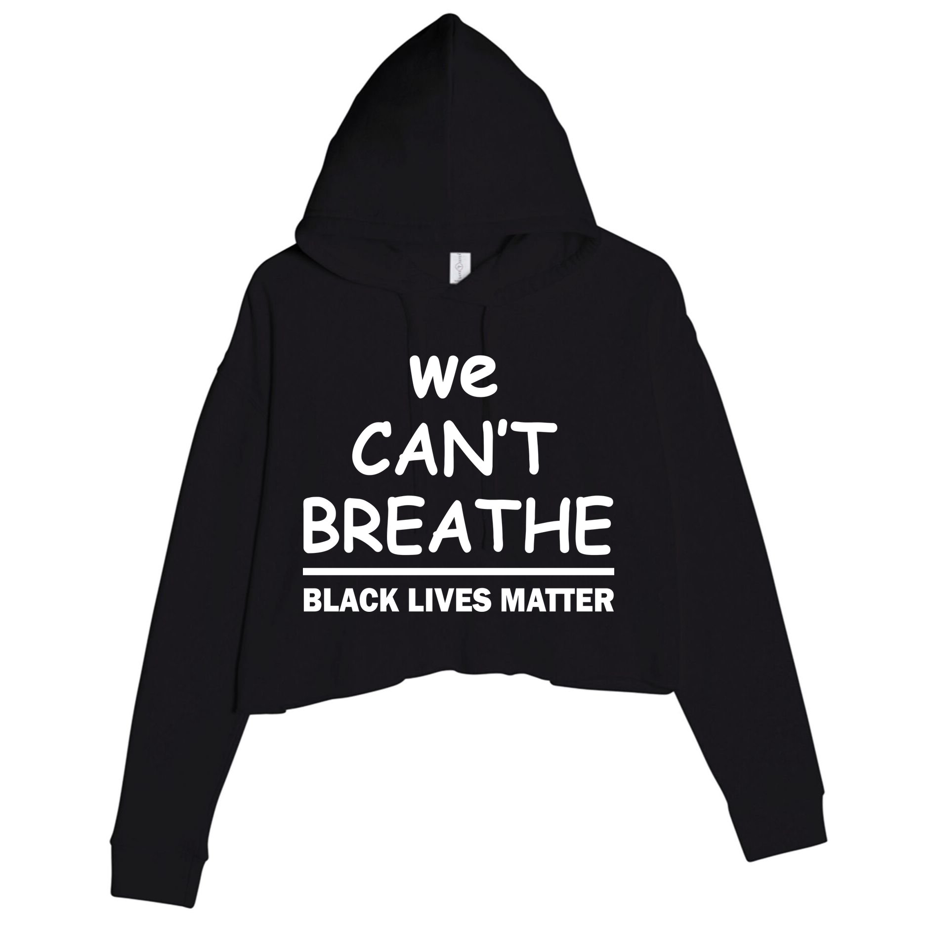We Can't Breathe Black Lives Matter Crop Fleece Hoodie