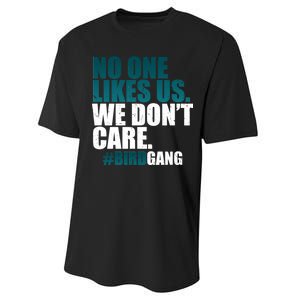 We Don't Care Birdgang Philadelphia Football Performance Sprint T-Shirt