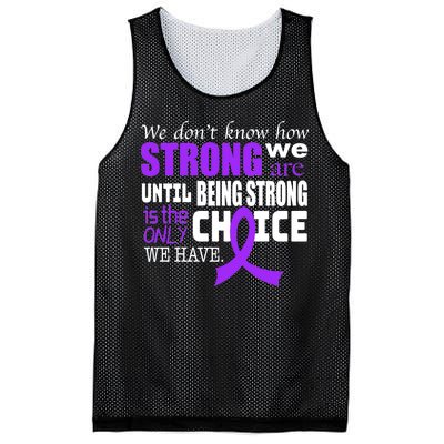 We Don't Know How Strong We Are Purple Ribbon Mesh Reversible Basketball Jersey Tank