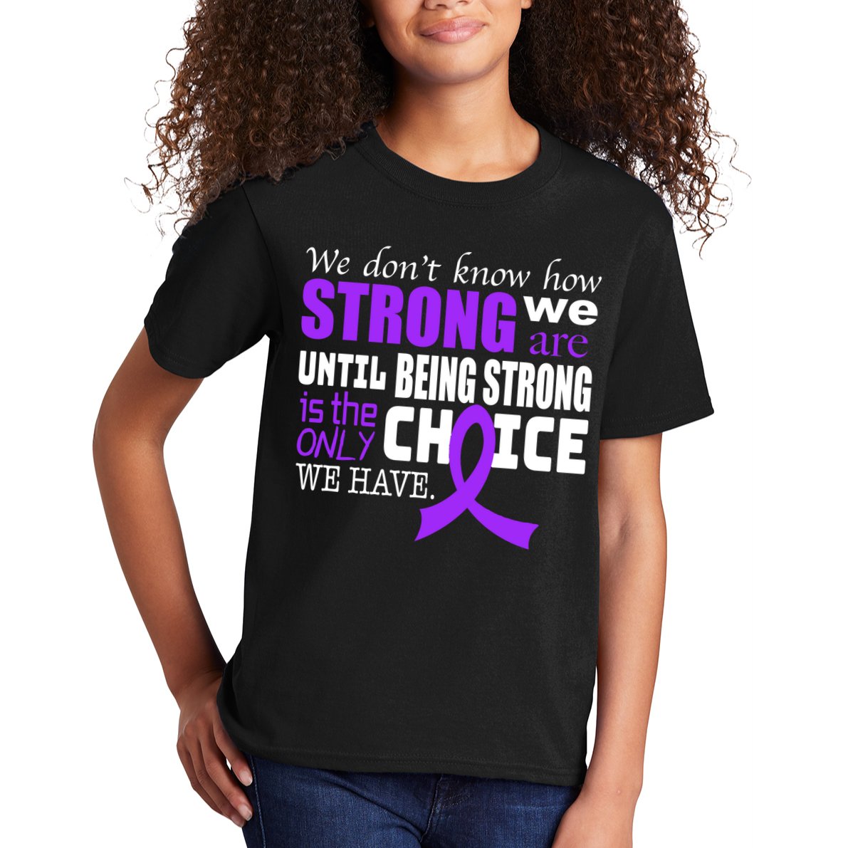 We Don't Know How Strong We Are Purple Ribbon Kids T-Shirt