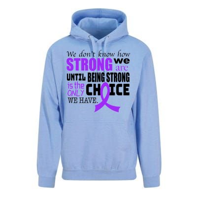 We Don't Know How Strong We Are Purple Ribbon Unisex Surf Hoodie