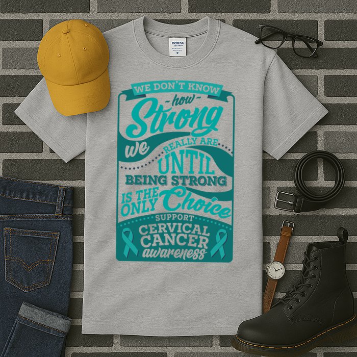 We Don't Know How Strong We Really Are Support Cervical Cancer Tall T-Shirt