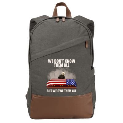 We Don't Know Them All But We Owe Them All  Cotton Canvas Backpack