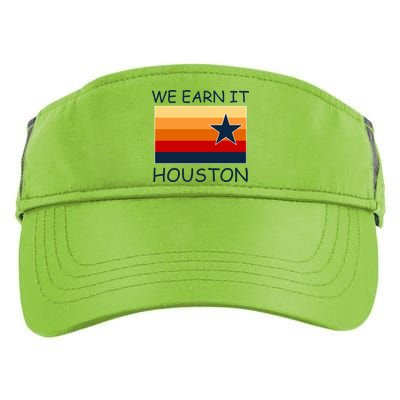 We Earn It Houston Texas Star Flag Adult Drive Performance Visor