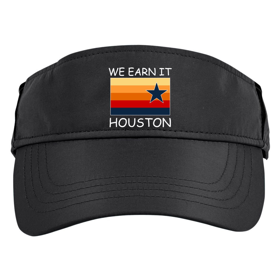We Earn It Houston Texas Star Flag Adult Drive Performance Visor