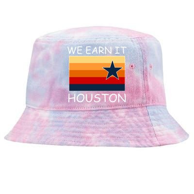 We Earn It Houston Texas Star Flag Tie-Dyed Bucket Hat