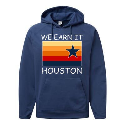 We Earn It Houston Texas Star Flag Performance Fleece Hoodie