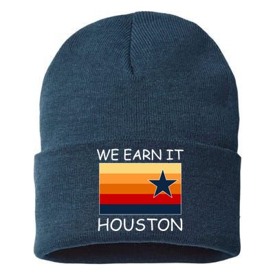 We Earn It Houston Texas Star Flag Sustainable Knit Beanie