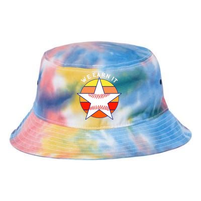 We Earn It Houston Throwback Baseball Star Tie Dye Newport Bucket Hat