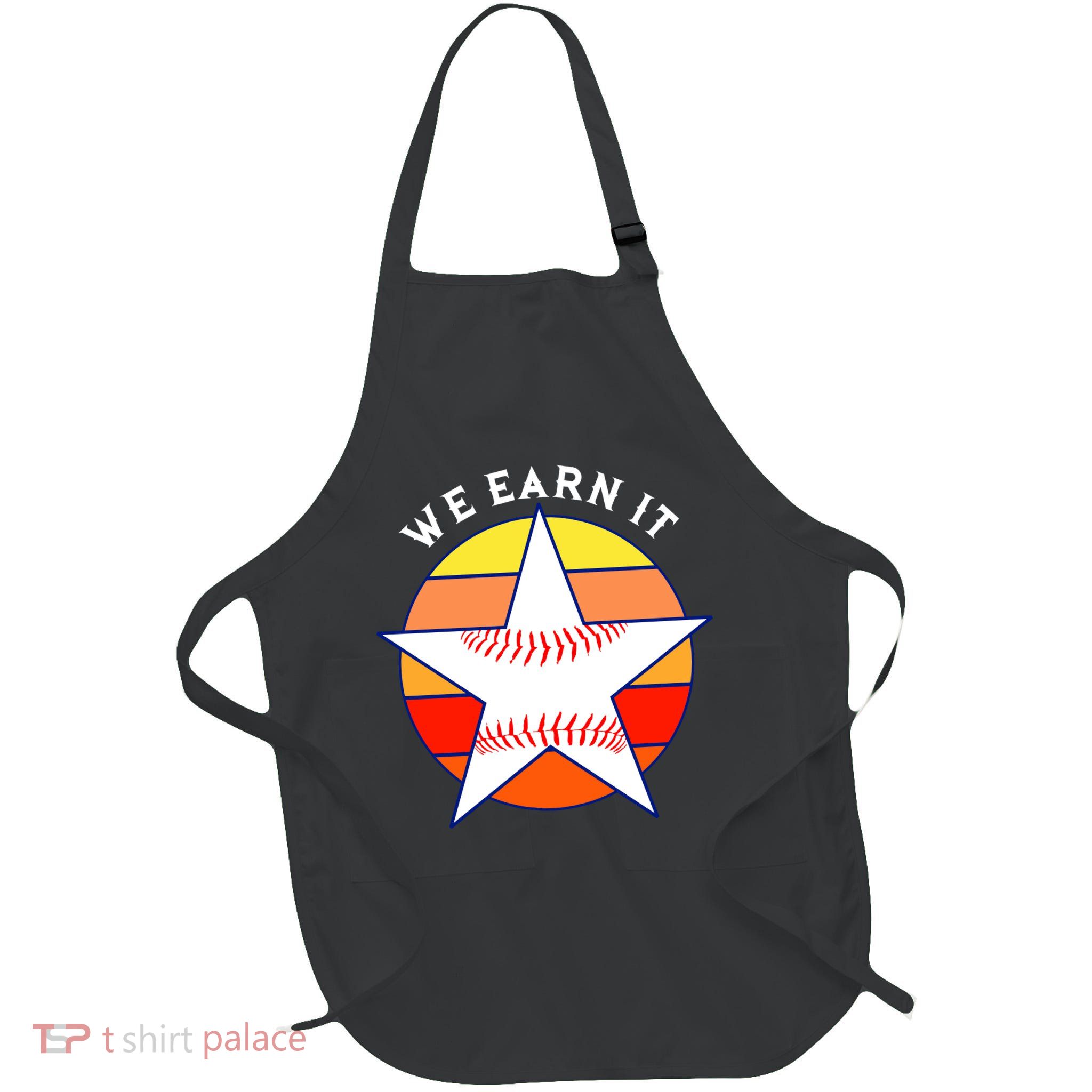 We Earn It Houston Throwback Baseball Star Full-Length Apron With Pockets