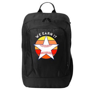 We Earn It Houston Throwback Baseball Star City Backpack