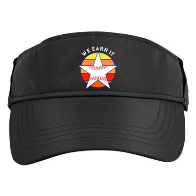 We Earn It Houston Throwback Baseball Star Adult Drive Performance Visor