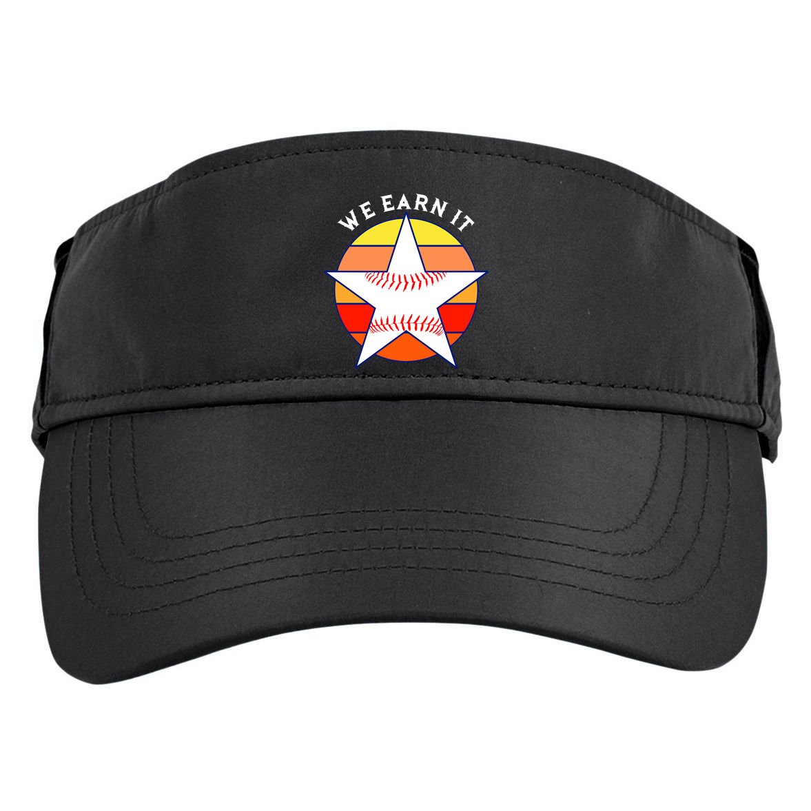 We Earn It Houston Throwback Baseball Star Adult Drive Performance Visor