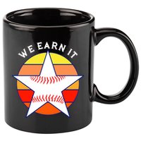 We Earn It Houston Throwback Baseball Star 11oz C Handle Ceramic Mug