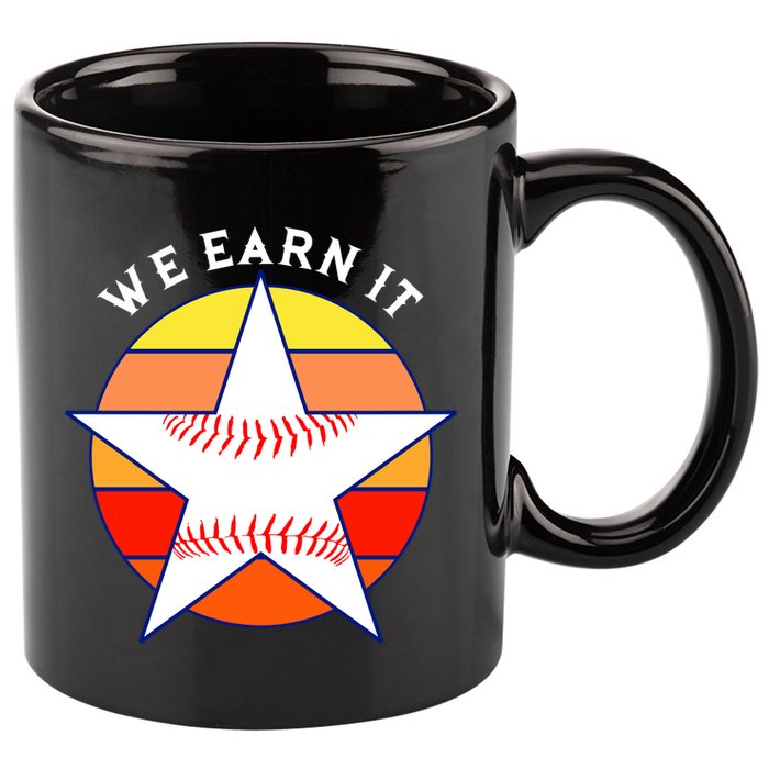 We Earn It Houston Throwback Baseball Star 11oz C Handle Ceramic Mug