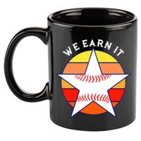 We Earn It Houston Throwback Baseball Star 11oz C Handle Ceramic Mug
