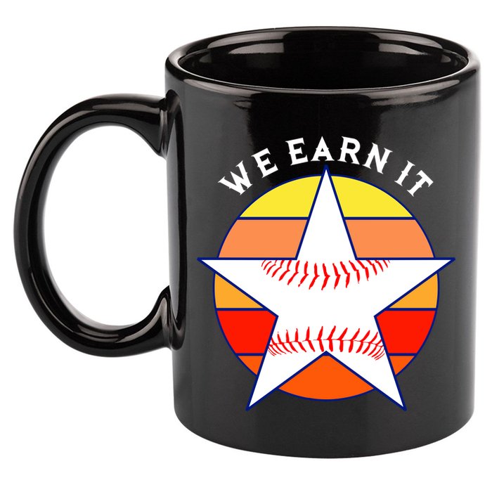 We Earn It Houston Throwback Baseball Star 11oz C Handle Ceramic Mug