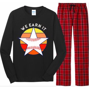 We Earn It Houston Throwback Baseball Star Long Sleeve Pajama Set