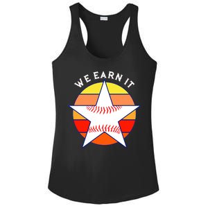 We Earn It Houston Throwback Baseball Star Ladies PosiCharge Competitor Racerback Tank