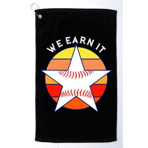 We Earn It Houston Throwback Baseball Star Platinum Collection Golf Towel