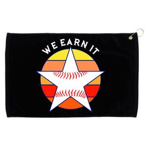 We Earn It Houston Throwback Baseball Star Grommeted Golf Towel