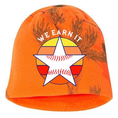 We Earn It Houston Throwback Baseball Star Kati - Camo Knit Beanie