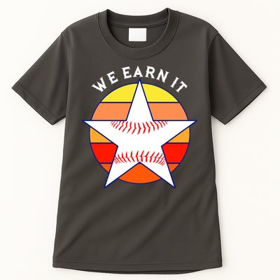 We Earn It Houston Throwback Baseball Star Tall T-Shirt