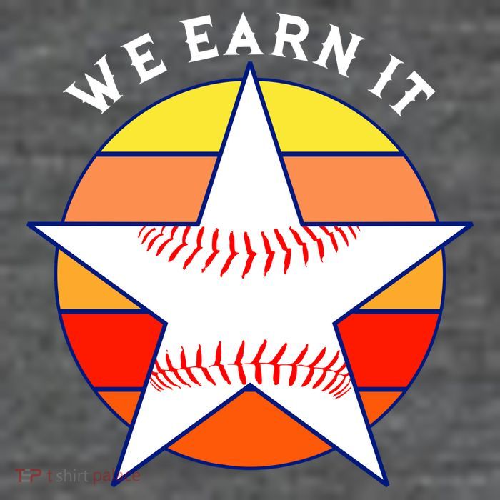 We Earn It Houston Throwback Baseball Star Tall T-Shirt
