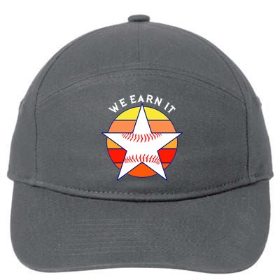 We Earn It Houston Throwback Baseball Star 7-Panel Snapback Hat