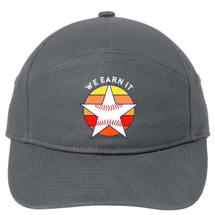 We Earn It Houston Throwback Baseball Star 7-Panel Snapback Hat
