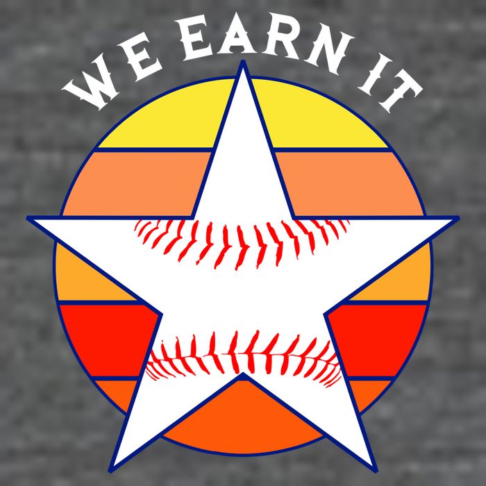 We Earn It Houston Throwback Baseball Star 7-Panel Snapback Hat