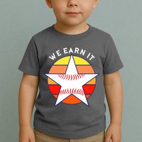 We Earn It Houston Throwback Baseball Star Toddler T-Shirt