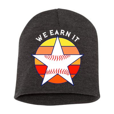 We Earn It Houston Throwback Baseball Star Short Acrylic Beanie