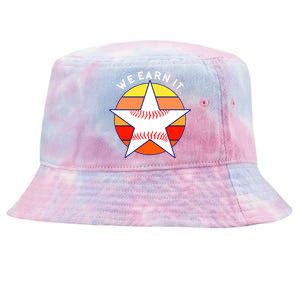 We Earn It Houston Throwback Baseball Star Tie-Dyed Bucket Hat