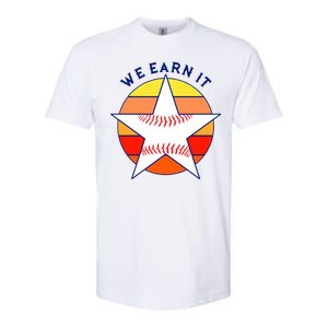 We Earn It Houston Throwback Baseball Star Softstyle CVC T-Shirt