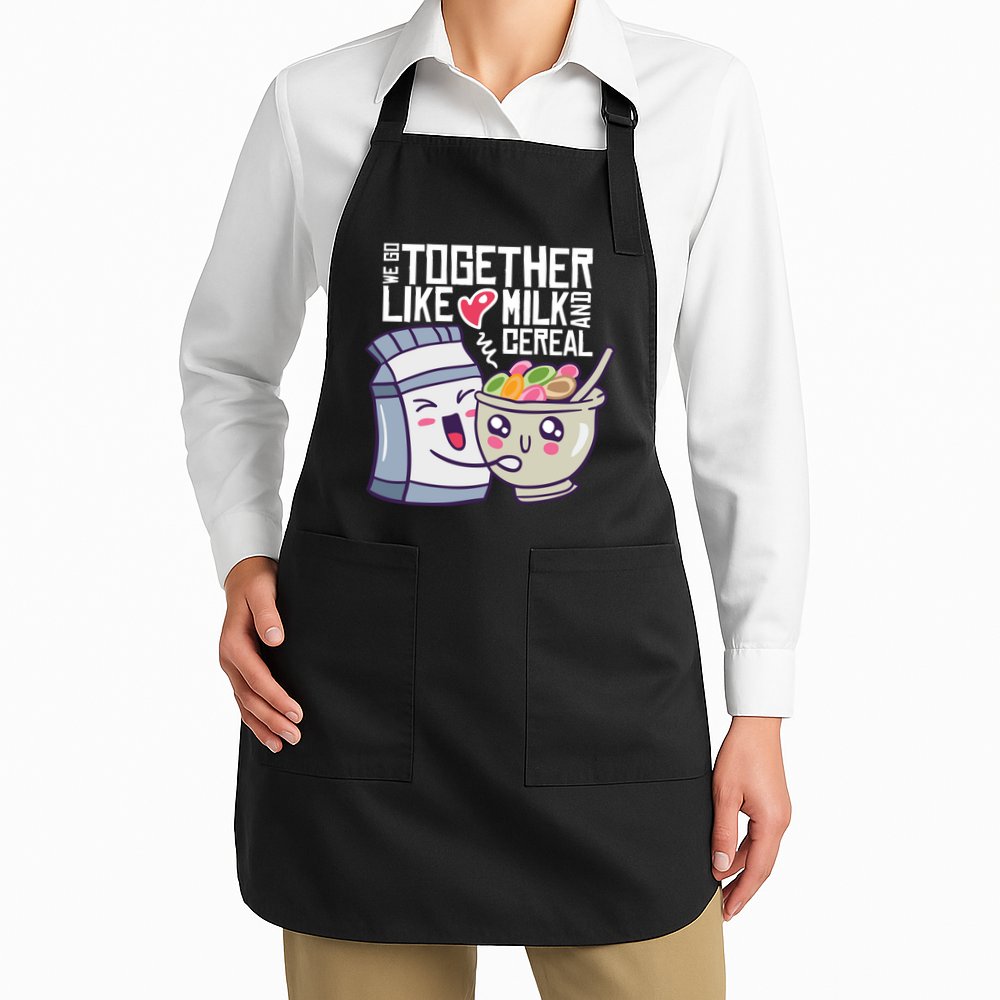 We Go Together Like Milk And Cereal Apron