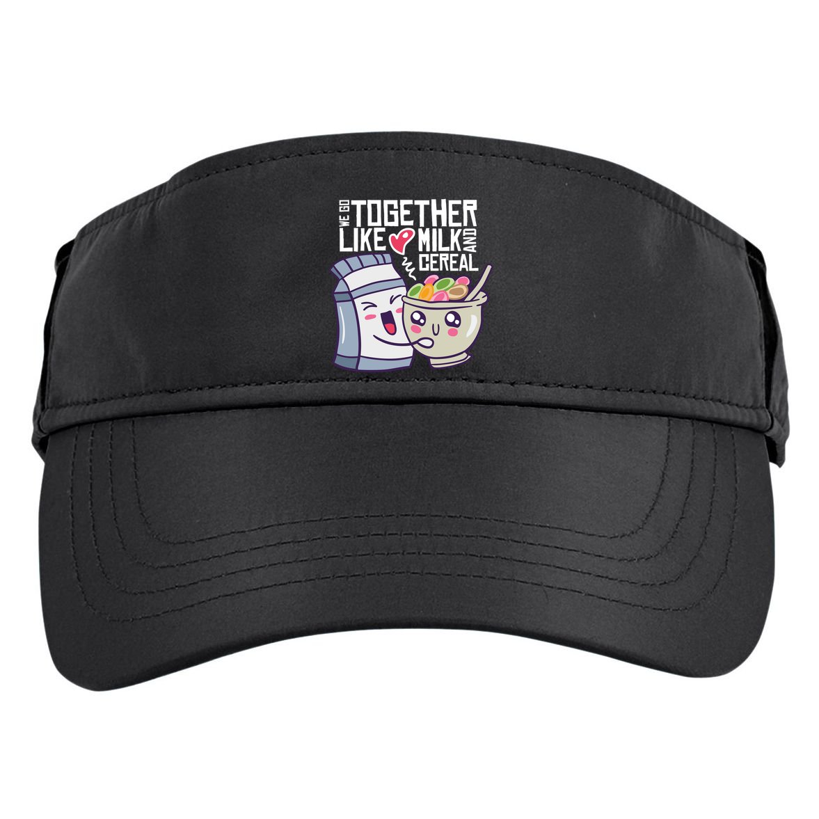 We Go Together Like Milk And Cereal Adult Drive Performance Visor