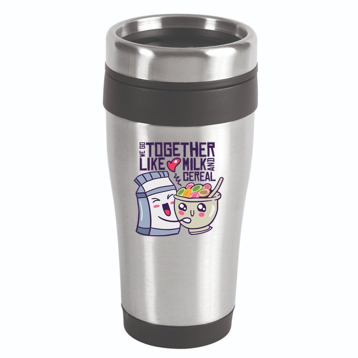 We Go Together Like Milk And Cereal 16oz Travel Tumbler