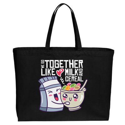 We Go Together Like Milk And Cereal Cotton Canvas Jumbo Tote