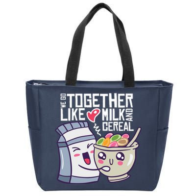 We Go Together Like Milk And Cereal Zip Tote Bag