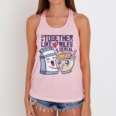 We Go Together Like Milk And Cereal Women's Knotted Racerback Tank