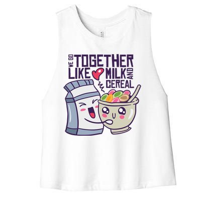 We Go Together Like Milk And Cereal Women's Racerback Cropped Tank