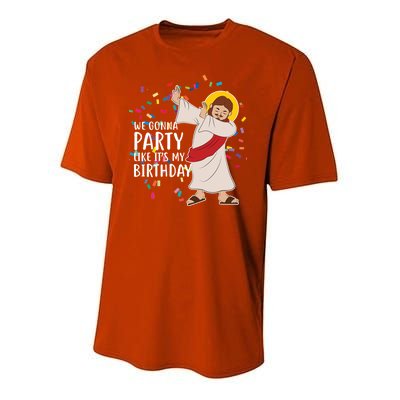 We Gonna Party Like It's My Birthday Dabbing Jesus Youth Performance Sprint T-Shirt