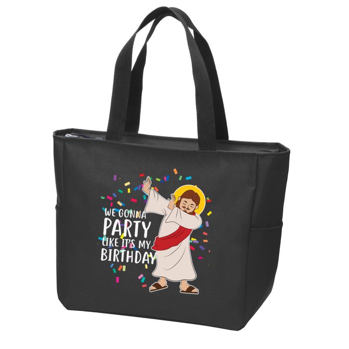 We Gonna Party Like It's My Birthday Dabbing Jesus Zip Tote Bag