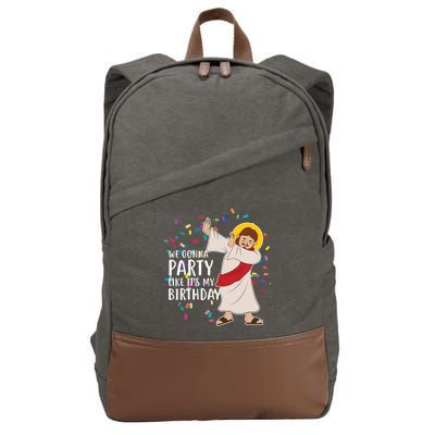 We Gonna Party Like It's My Birthday Dabbing Jesus Cotton Canvas Backpack